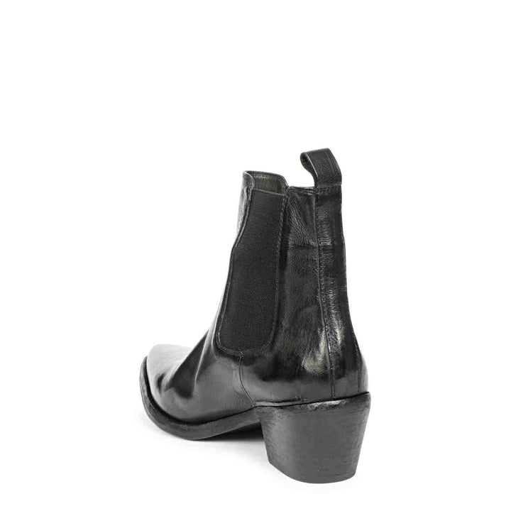 Saint Athena  Black Leather Washed Ankle Boot