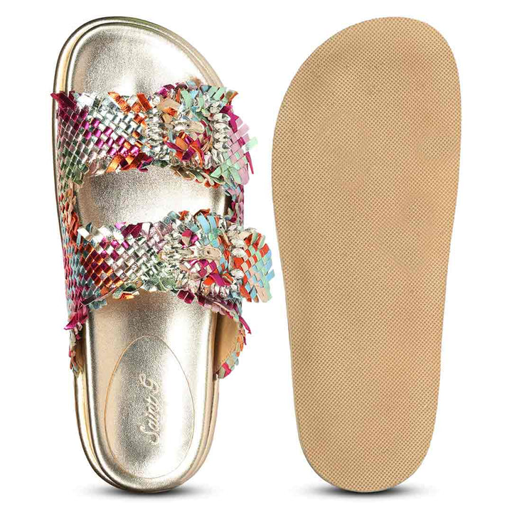 Saint Nuala Crystal Stone Multi Woven Leather Sandals