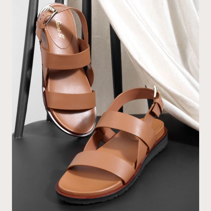 Saint  sicily Tan  Studded Strappy Sandals