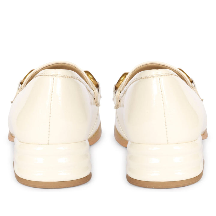 Saint Jackie Leather Off White Patent Handcrafted Shoes