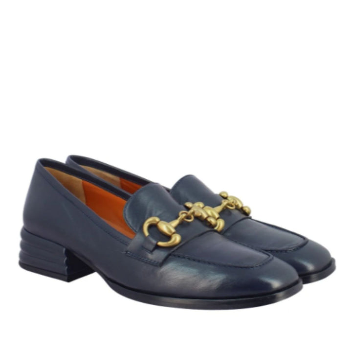 Saint Jacqueline Leather Navy Handcrafted Shoes