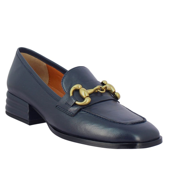 Saint Jacqueline Leather Navy Handcrafted Shoes