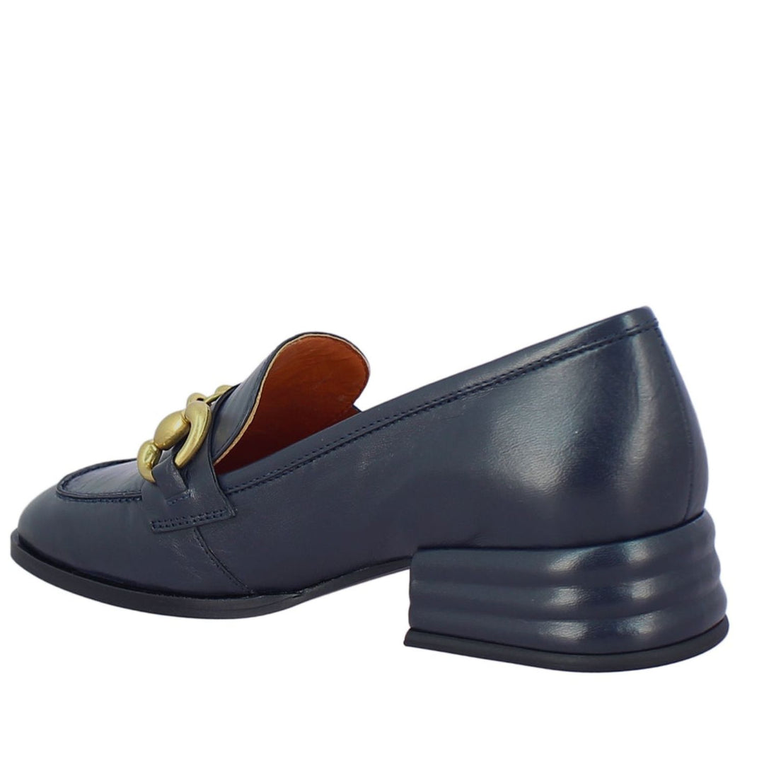 Saint Jacqueline Leather Navy Handcrafted Shoes
