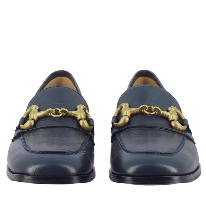 Saint Jacqueline Leather Navy Handcrafted Shoes