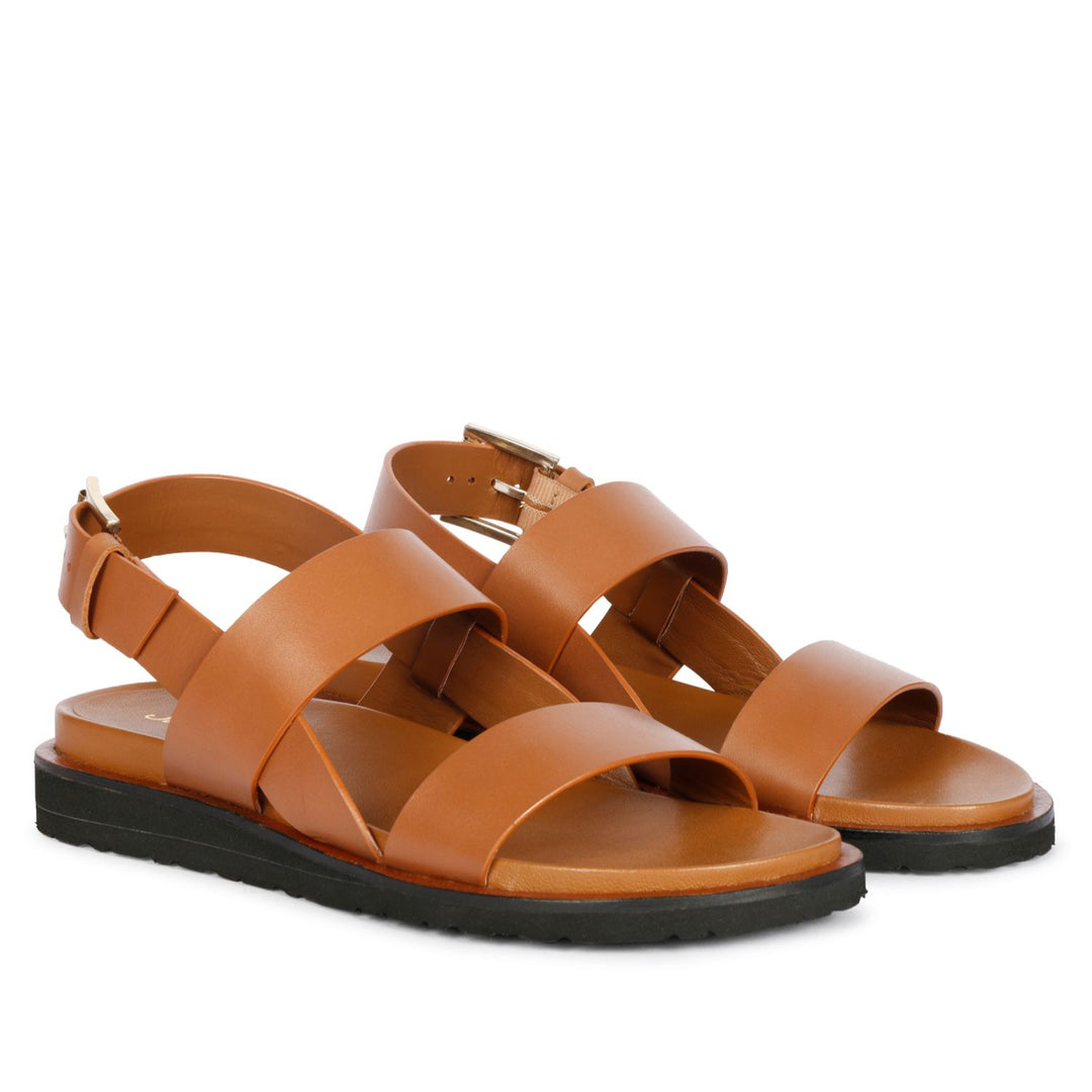 Saint  sicily Tan  Studded Strappy Sandals