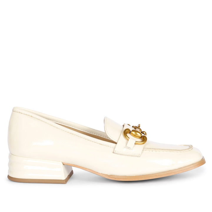 Saint Jackie Leather Off White Patent Handcrafted Shoes