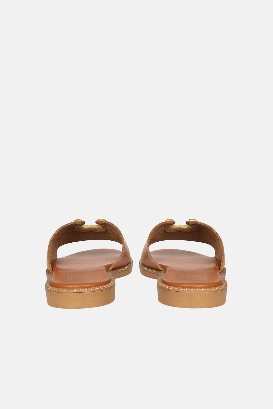Vivi Blu - Amber Horseshoe Ornament Sandals - Cognac Leather