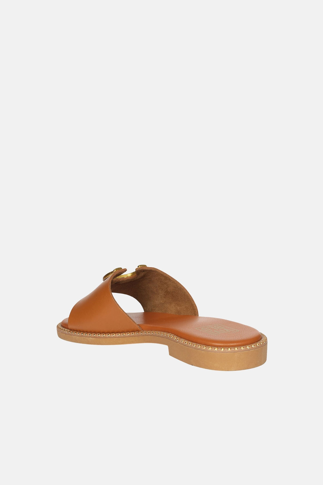 Vivi Blu - Amber Horseshoe Ornament Sandals - Cognac Leather