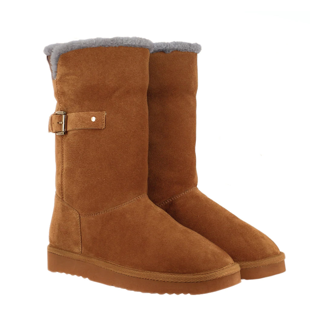 Women's Tan Suede Snug Boots