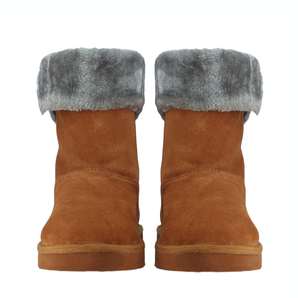 Women's Tan Suede Statement Boots