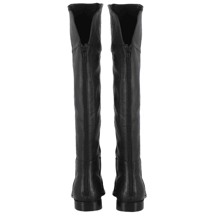 Saint Grace Black Leather Above The Knee Boots - SaintG