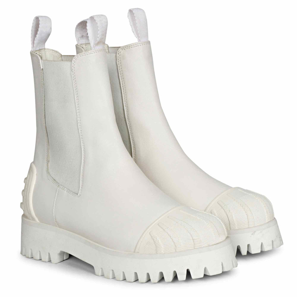 White leather high ankle boots by Saint Isla - stride in style, day or night