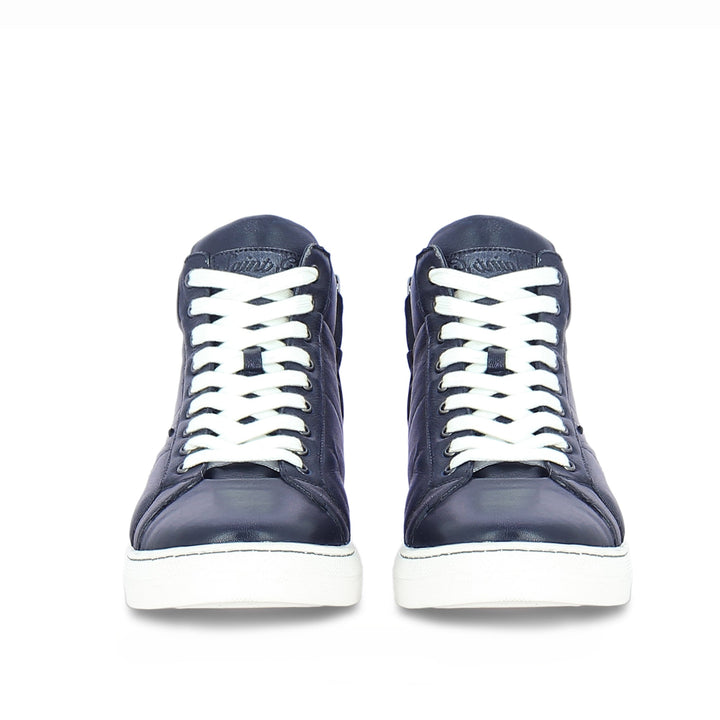 Saint Tesoro Blue Leather Handcrafted Sneakers