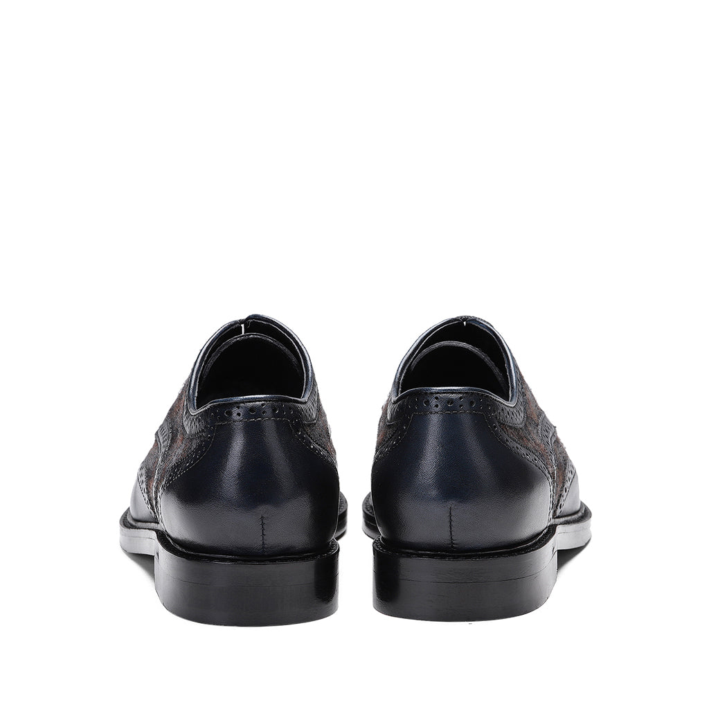 Saint Faustin Navy Leather Lace Up Brogue