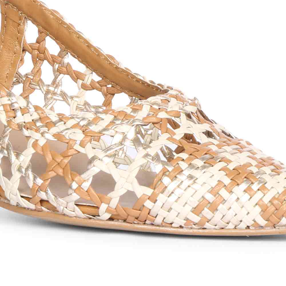 Saint Benni Tan Multi Hand Woven Leather Pumps