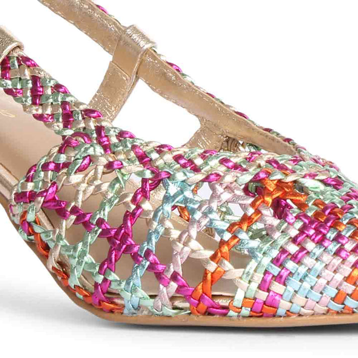 Saint Abril Rainbow Hand Woven Leather Pumps