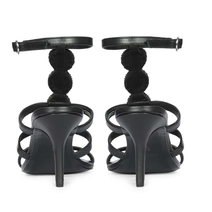 Saint Monroe Multi Stone Black Leather Stilettos
