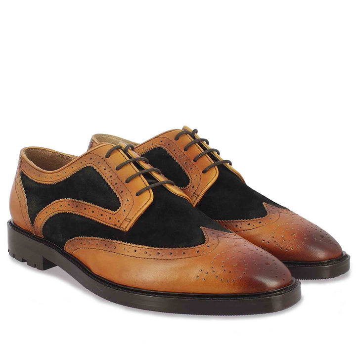 Saint Bernard  Tan Leather Lace Up Brogue - SaintG India