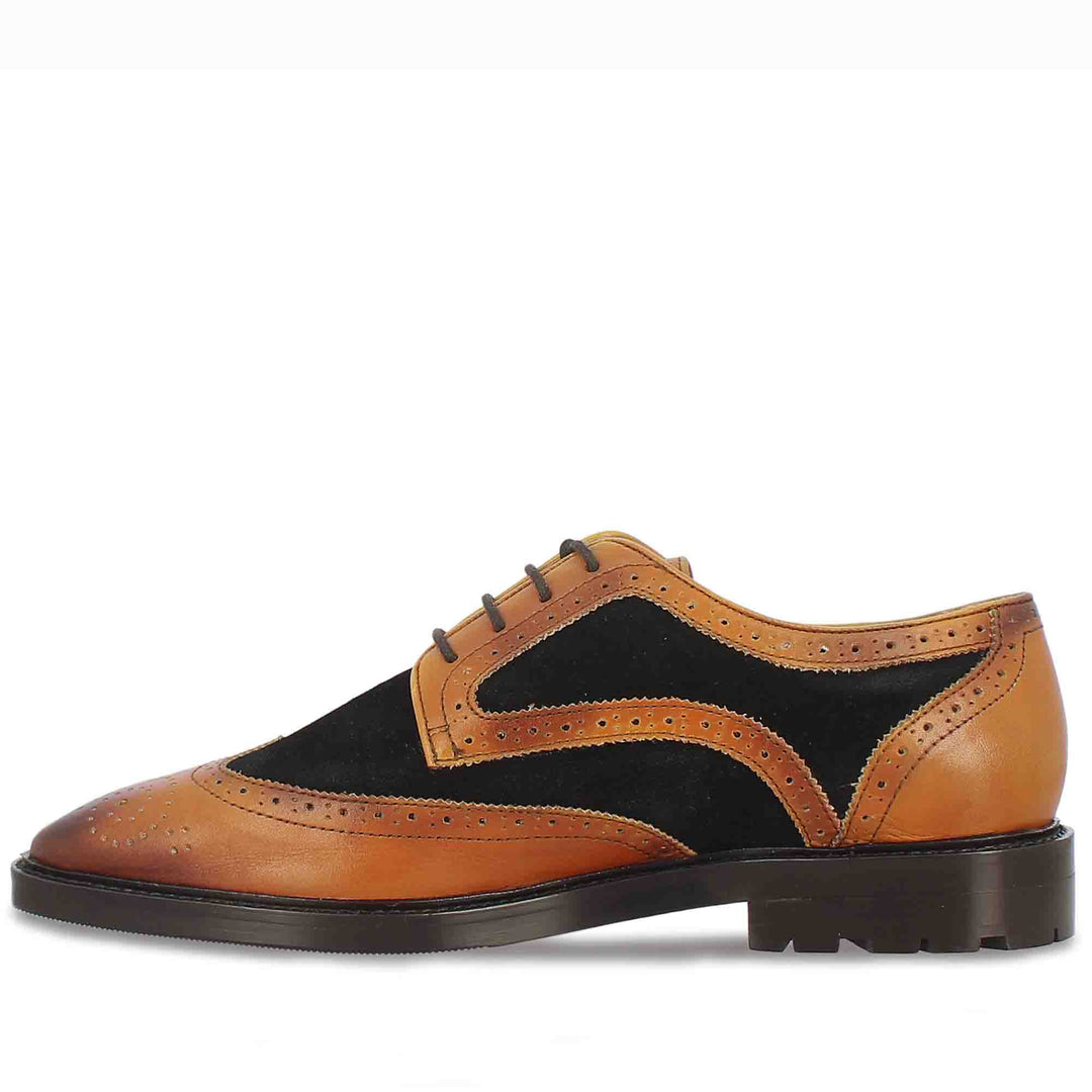 Saint Bernard  Tan Leather Lace Up Brogue - SaintG India