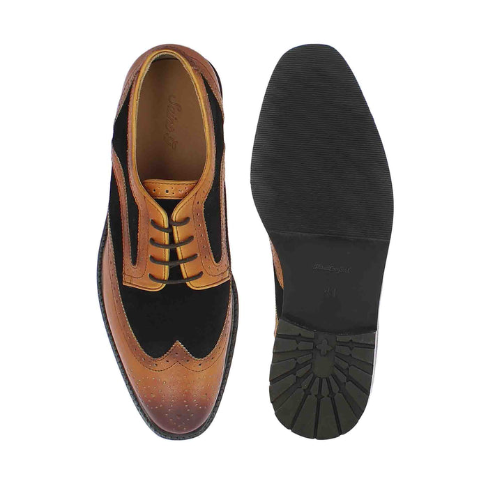 Saint Bernard  Tan Leather Lace Up Brogue - SaintG India