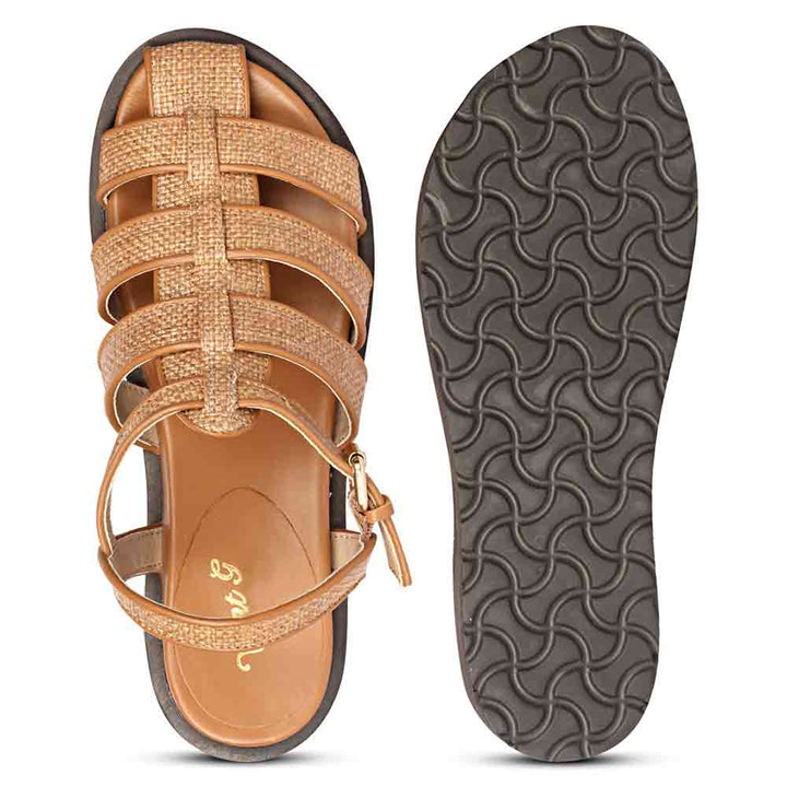 Saint Alta Khaki  Studded Strappy Sandals