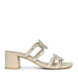 Saint Danica Strass-Embellished Ivory Leather Block Heels