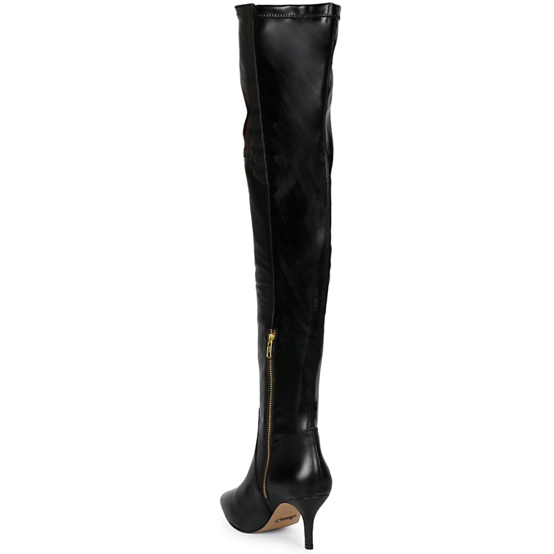 Saint Brigitte Black Stretch Napa Thigh High Boots