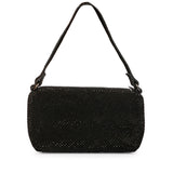 Aria Crystal Embellished Black Leather Mini Handbags