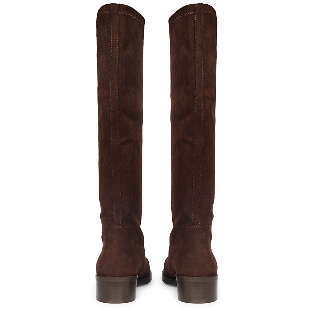 Saint Amy Brown Stretch suede Leather Knee High Boots
