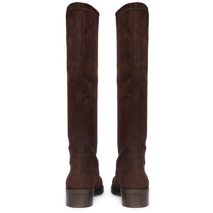 Saint Amy Brown Stretch suede Leather Knee High Boots
