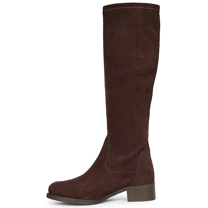 Saint Amy Brown Stretch suede Leather Knee High Boots