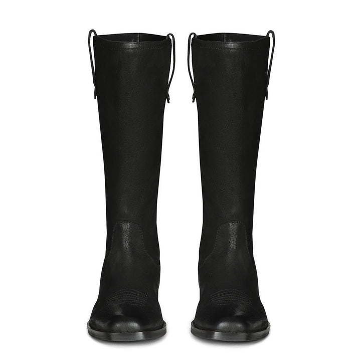 Saint Valery Black Leather cowboy Calf Boots - SaintG India