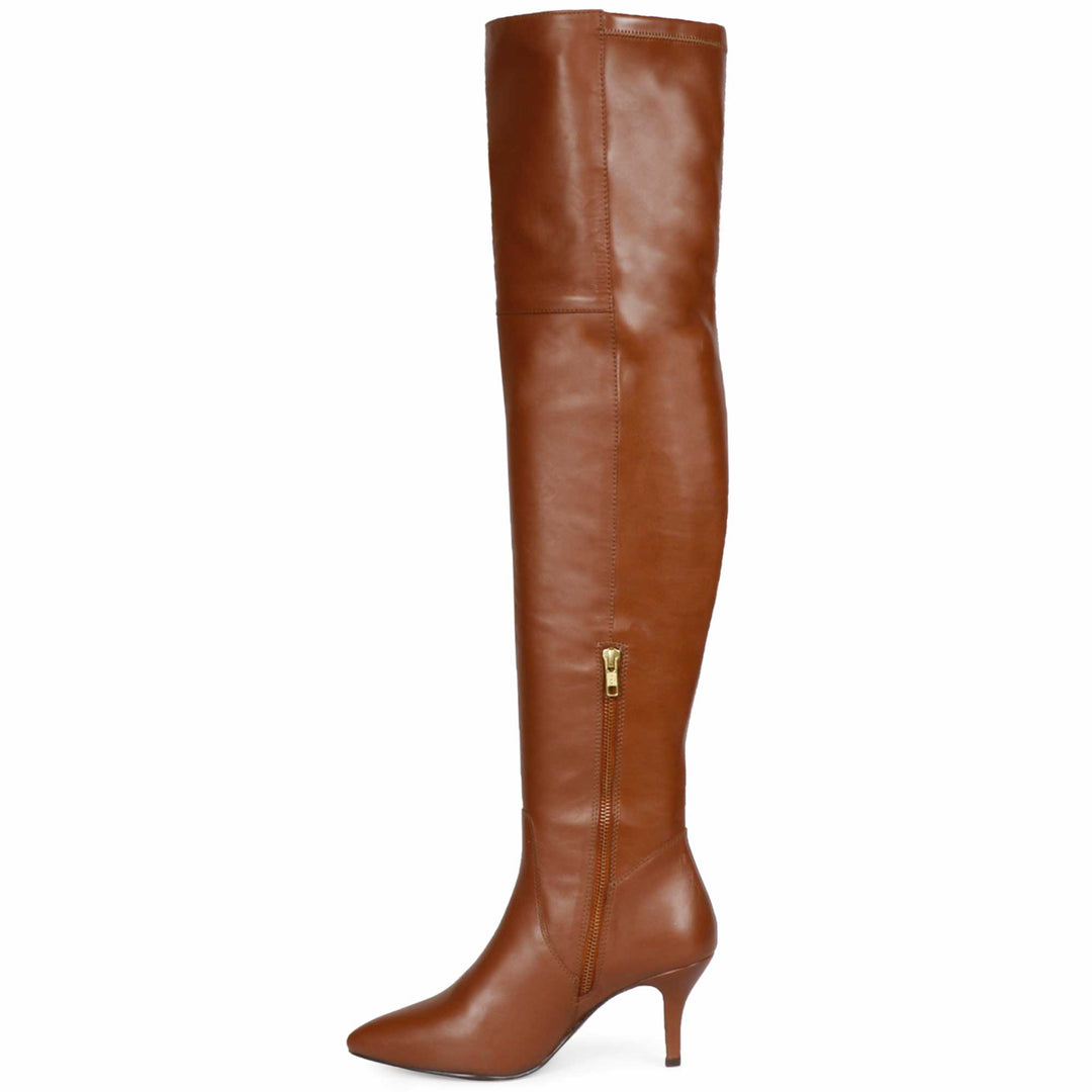 Saint Brigitte Cuoio Stretch Napa Thigh High Boots