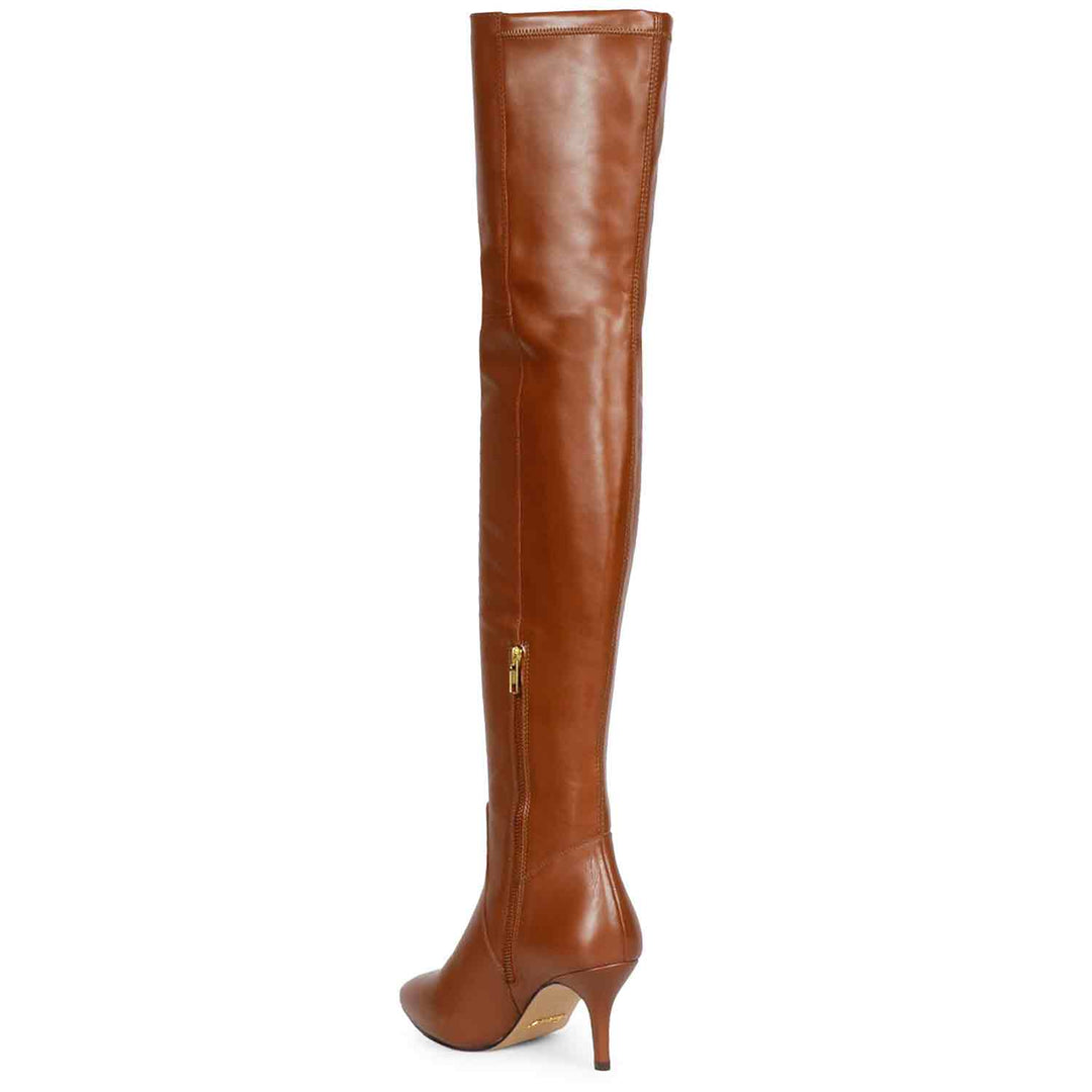 Saint Brigitte Cuoio Stretch Napa Thigh High Boots