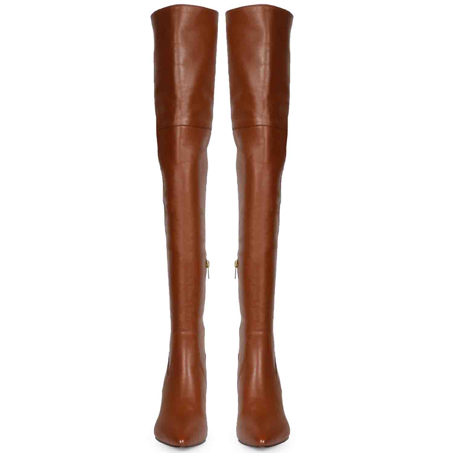 PELLECO ベッチュウ long boots 39 Saint Brigitte Cuoio Stretch Napa Thigh High Boots – SaintG USA