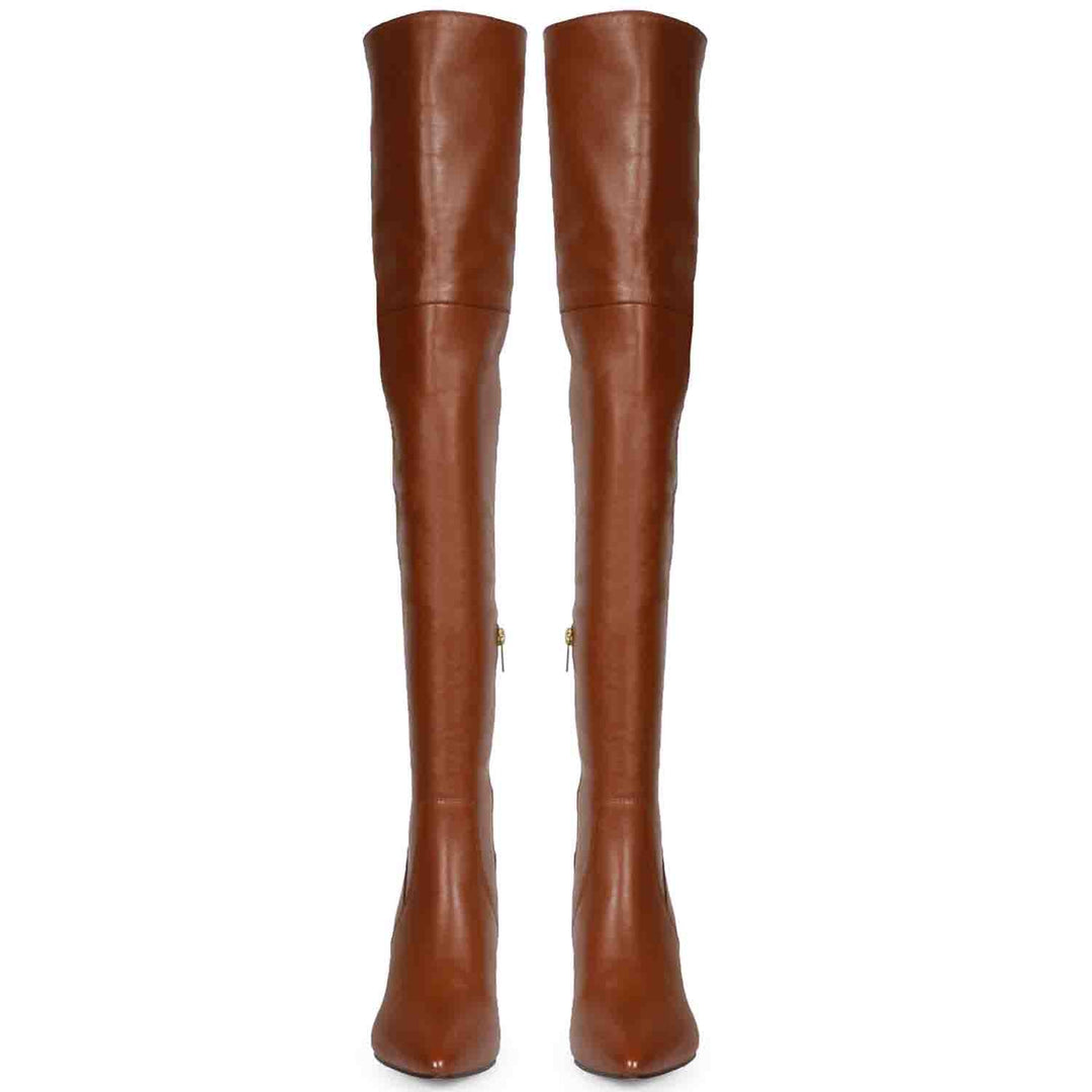 Saint Brigitte Cuoio Stretch Napa Thigh High Boots