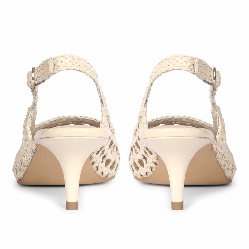 Saint Benni Ivory Hand Woven Leather Pumps