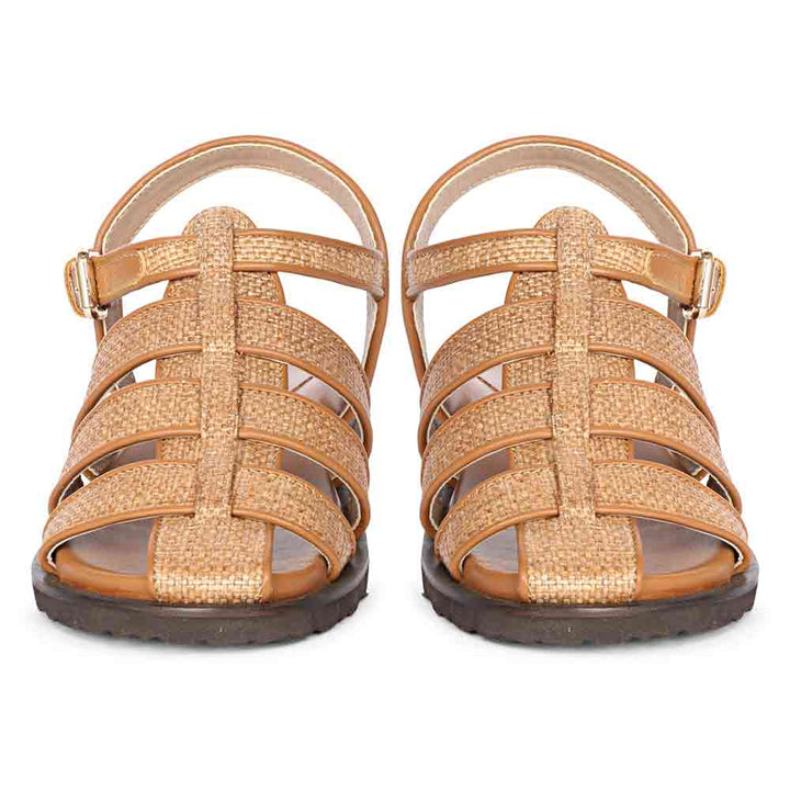 Saint Alta Khaki  Studded Strappy Sandals