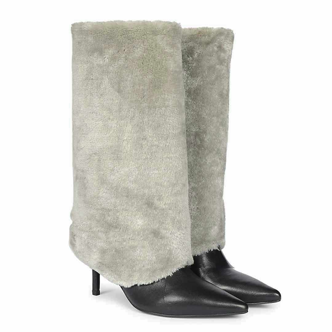 Women’s Fur Cuff Leather Boots
