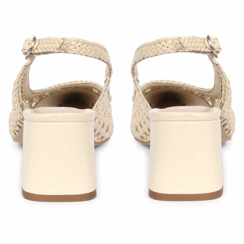 Saint Calli Ivory Hand Woven Leather Block Heels