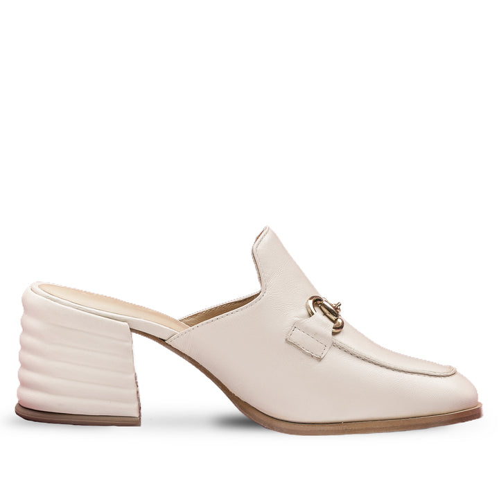 Saint Julia Off White Leather Mule