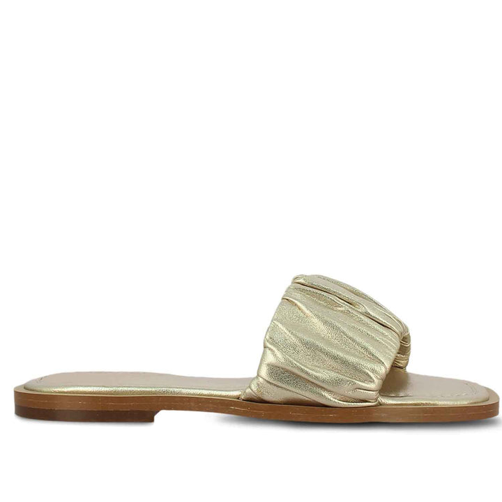 Sophisticated Saint Beatrice Platin Handcrafted Leather Slides - Elegant, comfortable, and timeless fashion for your feet