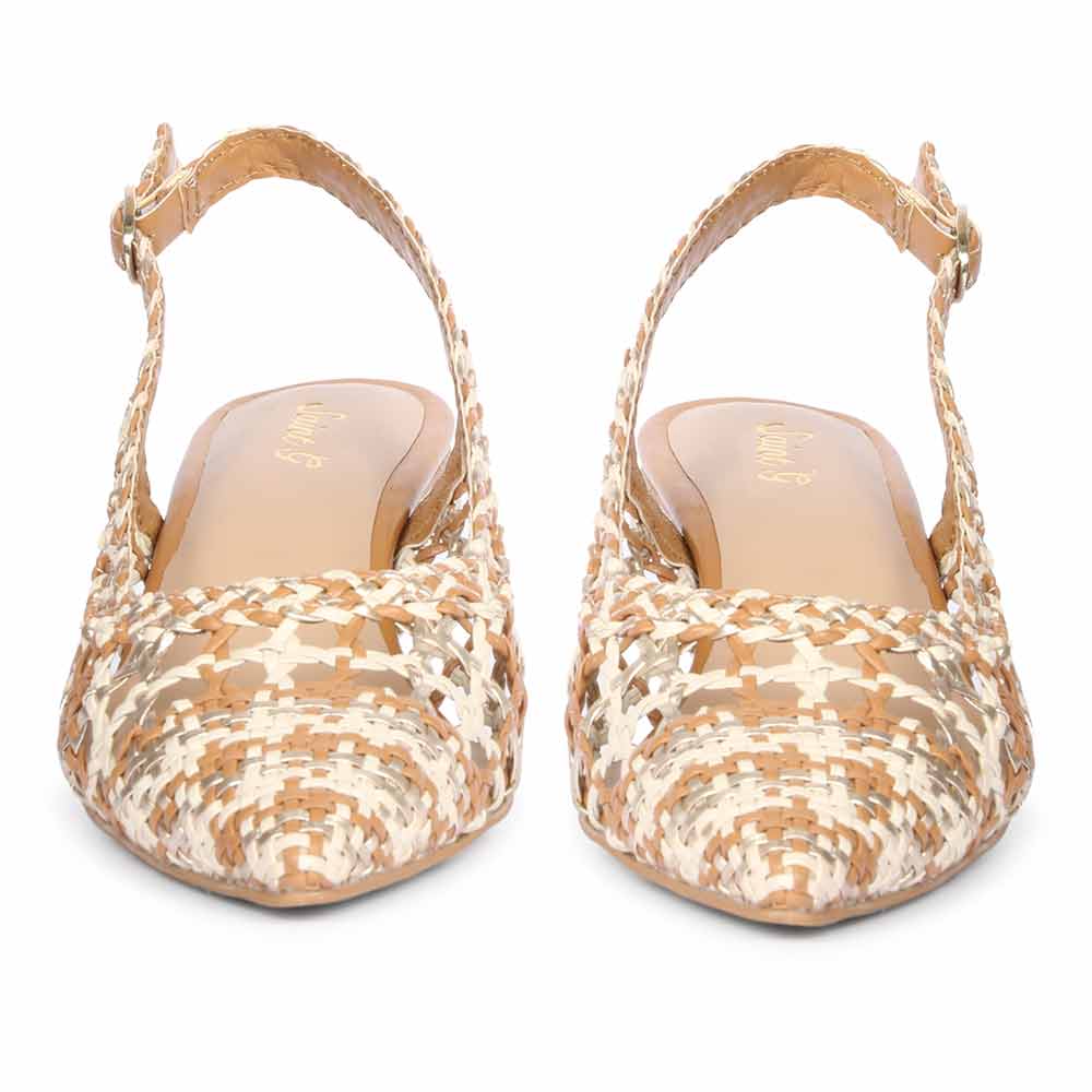 Saint Benni Tan Multi Hand Woven Leather Pumps