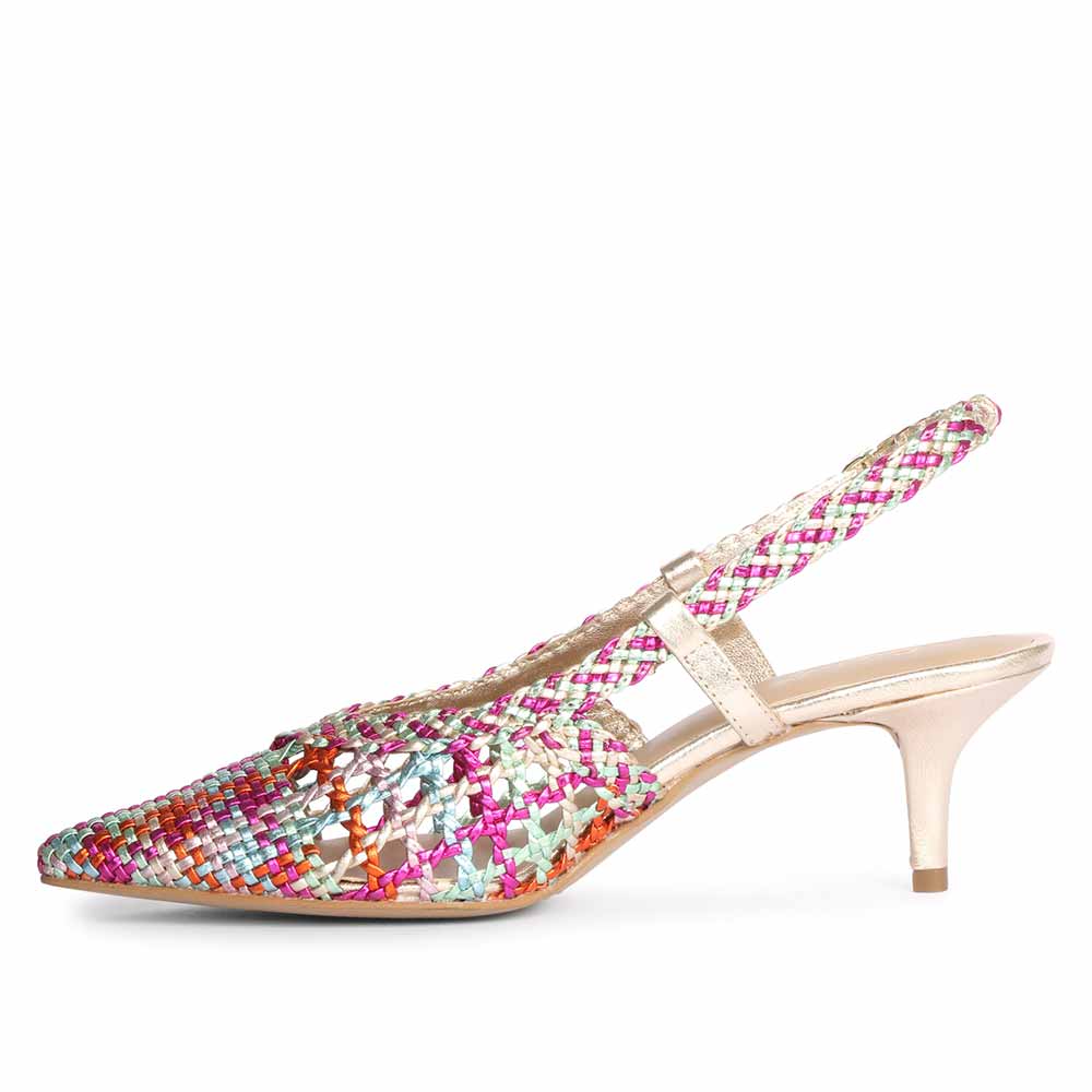 Saint Abril Rainbow Hand Woven Leather Pumps