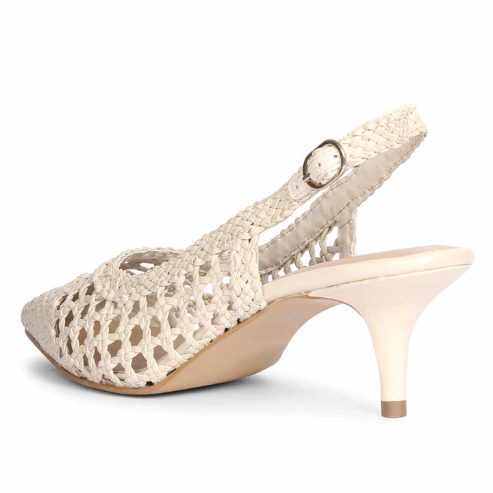 Saint Benni Ivory Hand Woven Leather Pumps