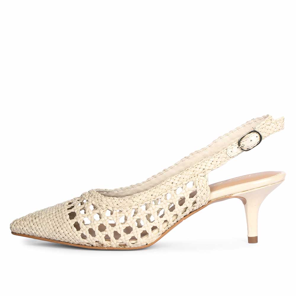 Saint Benni Ivory Hand Woven Leather Pumps