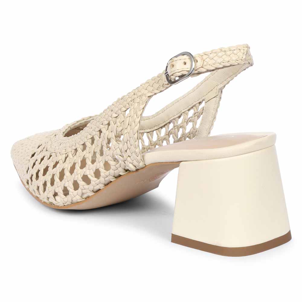 Saint Calli Ivory Hand Woven Leather Block Heels