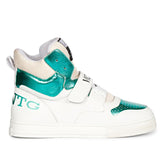 Saint Rowan White & Green Leather Sneakers