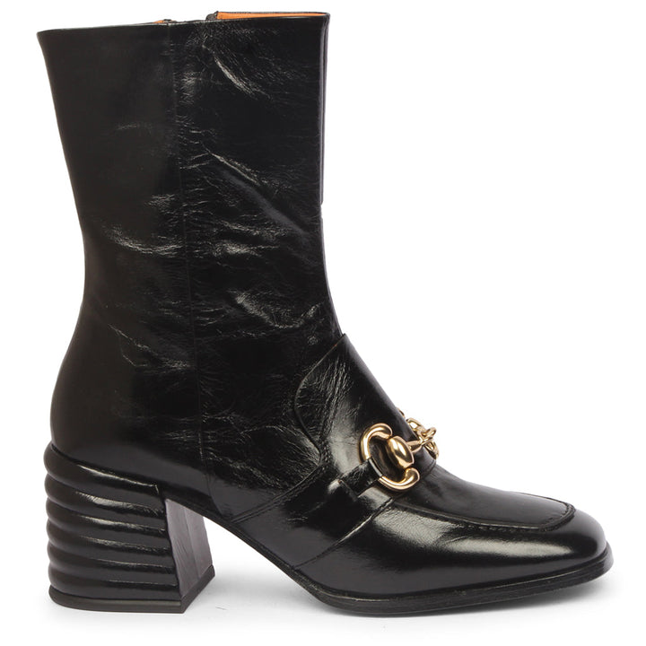 Saint Ambrosia Black Distressed Leather High Ankle Boots - Timeless style meets rugged elegance in these exquisite boots