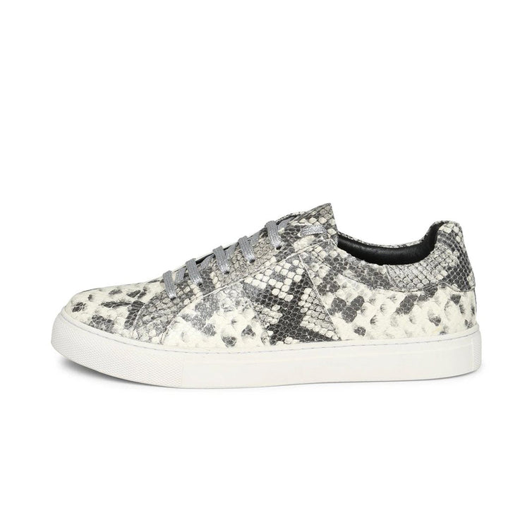 Saint Elined Grey Python Print Leather Sneakers - SaintG